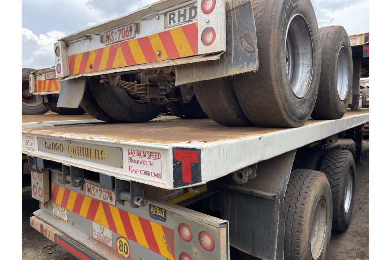 AFRIT TANDEM INTERLINK FLAT DECK TRAILER REG NO. AAS 7070 & AAS 7069 (EX-COMPANY)