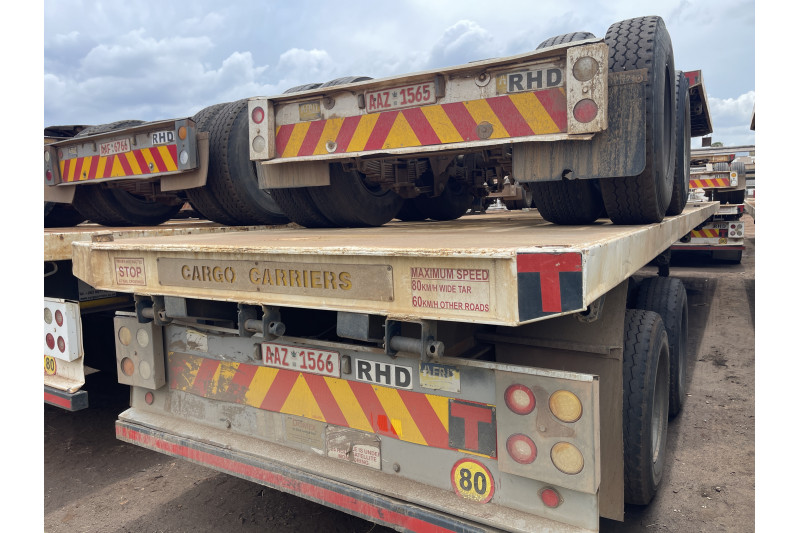 AFRIT TANDEM INTERLINK FLAT DECK TRAILER REG NO.  AAZ 1566 & AAZ 1565 (EX-COMPANY)