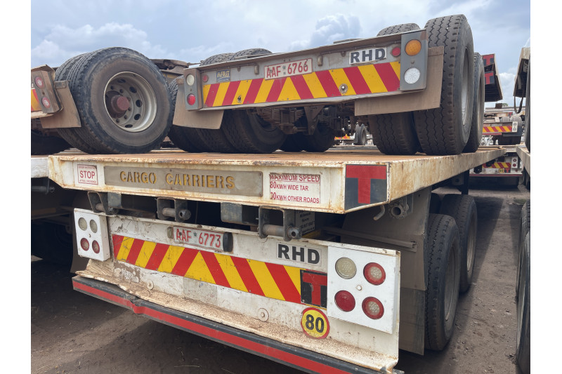 AFRIT TANDEM INTERLINK FLAT DECK TRAILER REG NO.  AAF 6773 & AAF 6766 (EX-COMPANY)