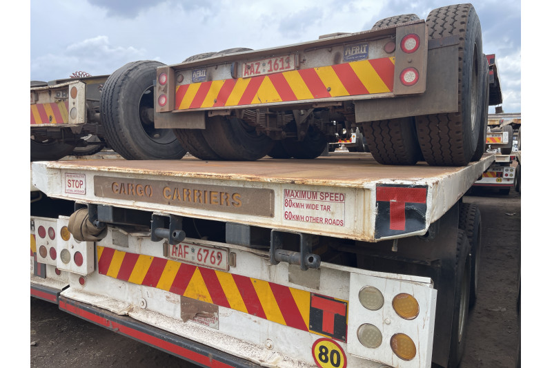 AFRIT TANDEM INTERLINK FLAT DECK TRAILER REG NO.  AAF 6769 & AAZ 1611 (EX-COMPANY)