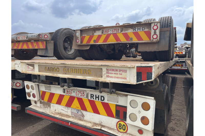 AFRIT TANDEM INTERLINK FLAT DECK TRAILER REG NO.  AAF 6753 & AAF 6752 (EX-COMPANY)