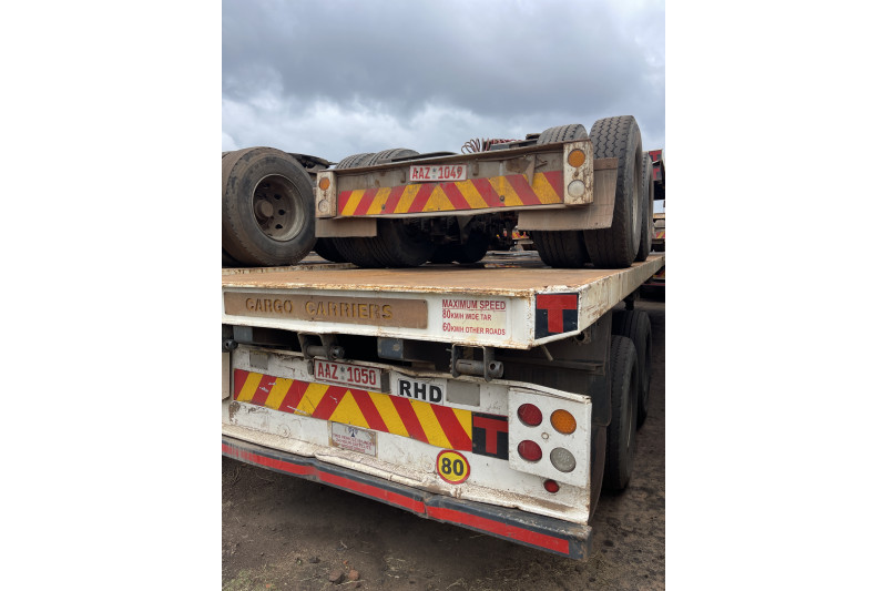 AFRIT TANDEM INTERLINK FLAT DECK TRAILER REG NO.  AAZ 1050 & AAZ 1049 (EX-COMPANY)
