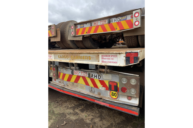 AFRIT TANDEM INTERLINK FLAT DECK TRAILER REG NO.  AAS 7123 & AAS 7122 (EX-COMPANY)