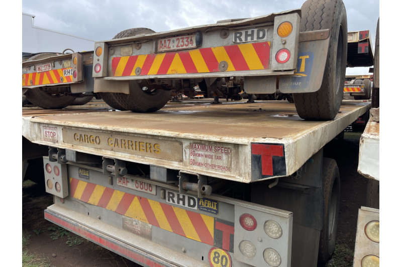 AFRIT TANDEM INTERLINK FLAT DECK TRAILER REG NO. AAF 6806 & AAZ 2334 (EX-COMPANY)