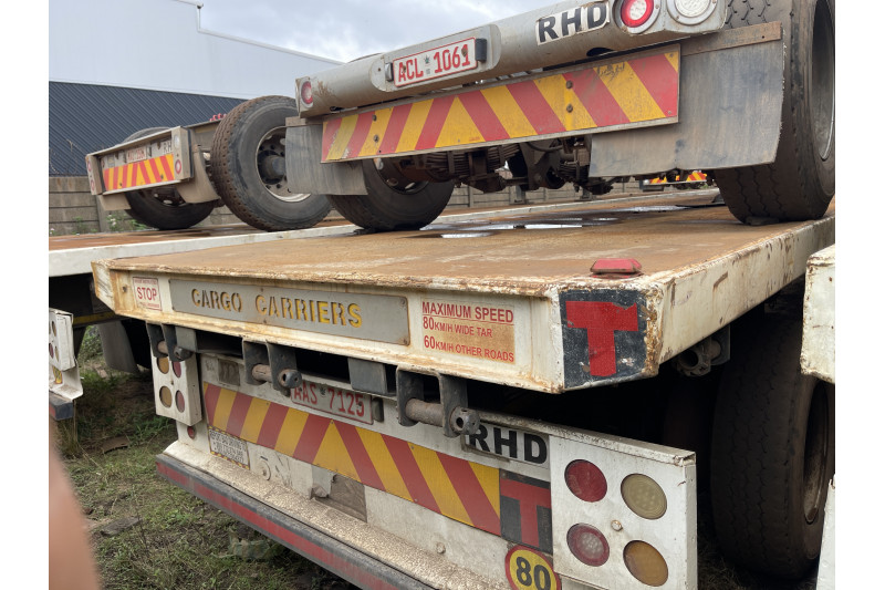 AFRIT TANDEM INTERLINK FLAT DECK TRAILER REG NO. AAS 7125 & ACL 1061 (EX-COMPANY)