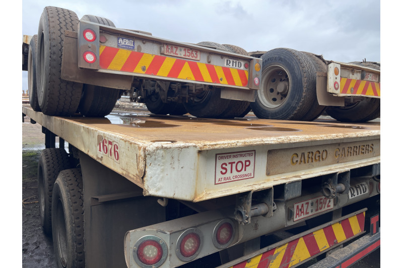 AFRIT TANDEM INTERLINK FLAT DECK TRAILER REG NO.  AAZ 1592 & AAZ 1563 (EX-COMPANY)
