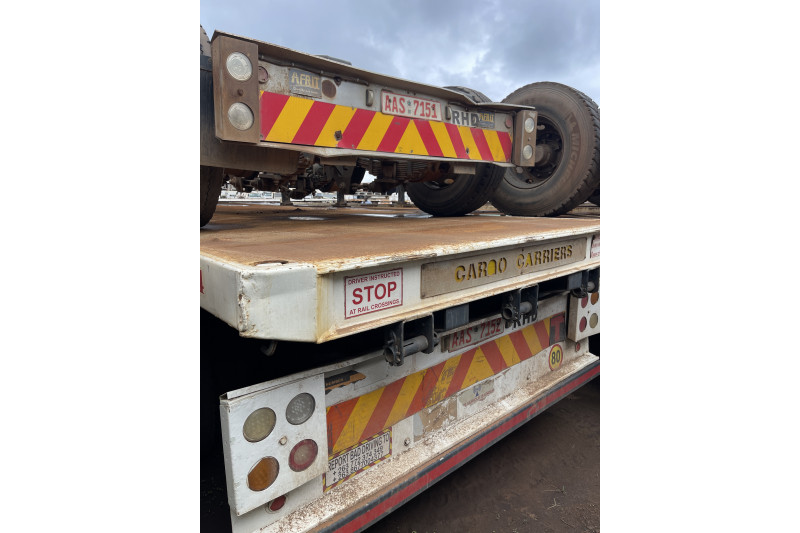 AFRIT TANDEM INTERLINK FLAT DECK TRAILER REG NO.  AAS 7152 & AAS 7151 (EX-COMPANY)