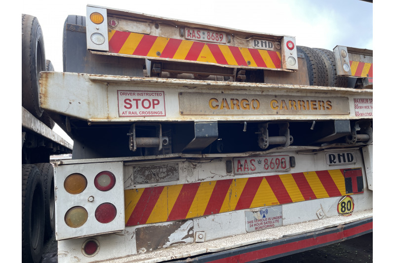 AFRIT TANDEM INTERLINK FLAT DECK TRAILER REG NO.  AAS 8690 & AAS 8689 (EX-COMPANY)