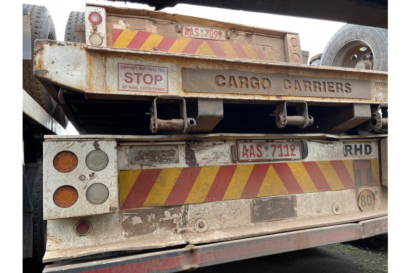 AFRIT TANDEM INTERLINK FLAT DECK TRAILER REG NO.  AAS 7112 & AAS 7099 (EX-COMPANY)