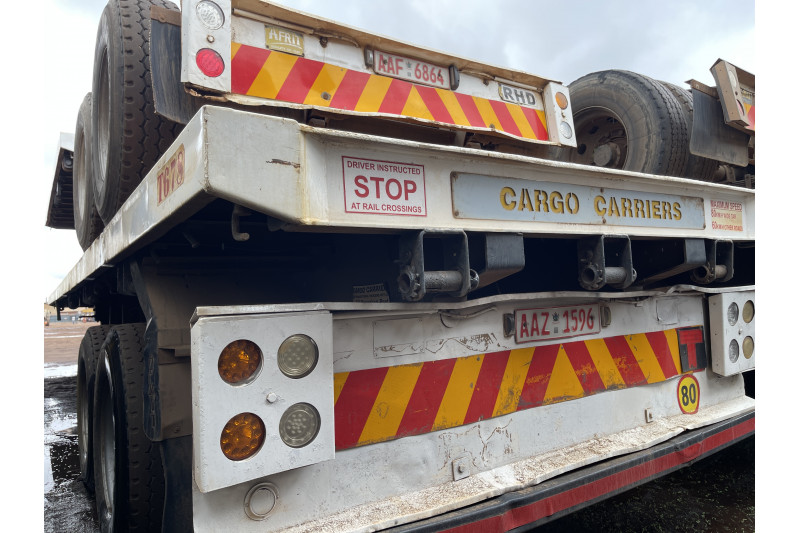 AFRIT TANDEM INTERLINK FLAT DECK TRAILER REG NO.  AAZ 1596 & AAF 6864 (EX-COMPANY)