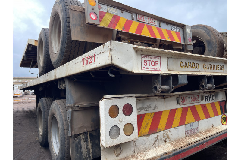 AFRIT TANDEM INTERLINK FLAT DECK TRAILER REG NO.  AAF 6863 & AAZ 1648 (EX-COMPANY)